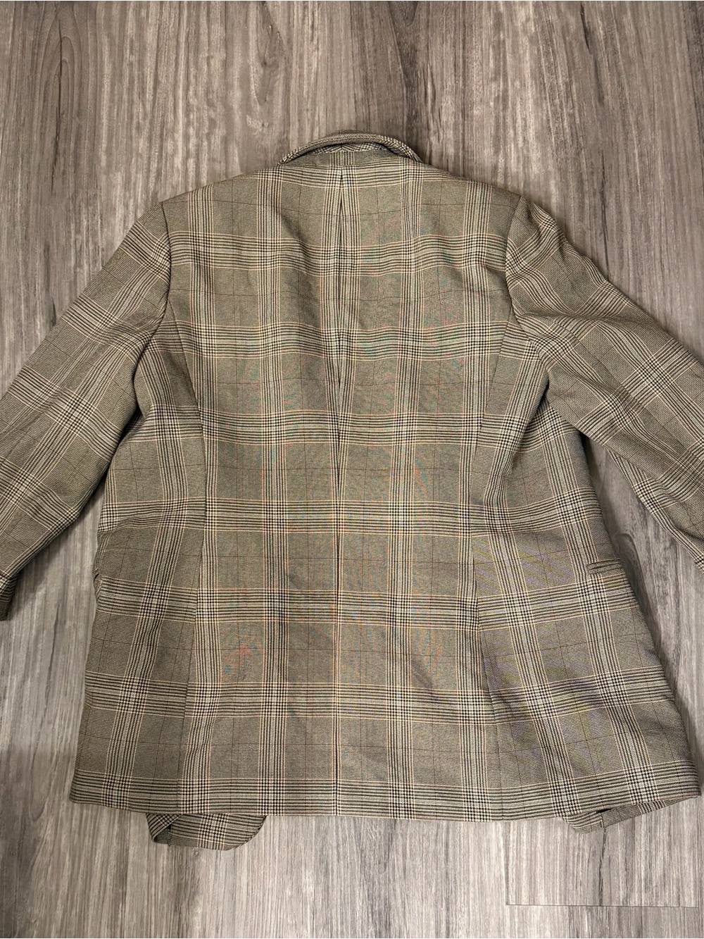 Anne Klein Plaid Open Blazer in Taupe and Cream - Picture 4 of 6